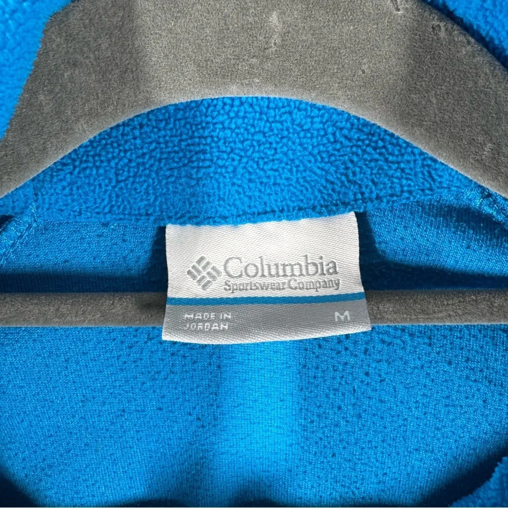 Columbia Women’s Size M Pullover Zip Fleece Jacket Bright Blue - Picture 3 of 4